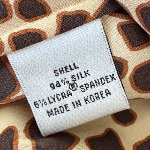 Vintage Y2K Talbots Silk Leopard Babydoll Top Mob Wife Glam Animal Print 12 - Picture 7 of 10